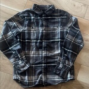 Vans Black and Gray Checkered Flannel Shirt